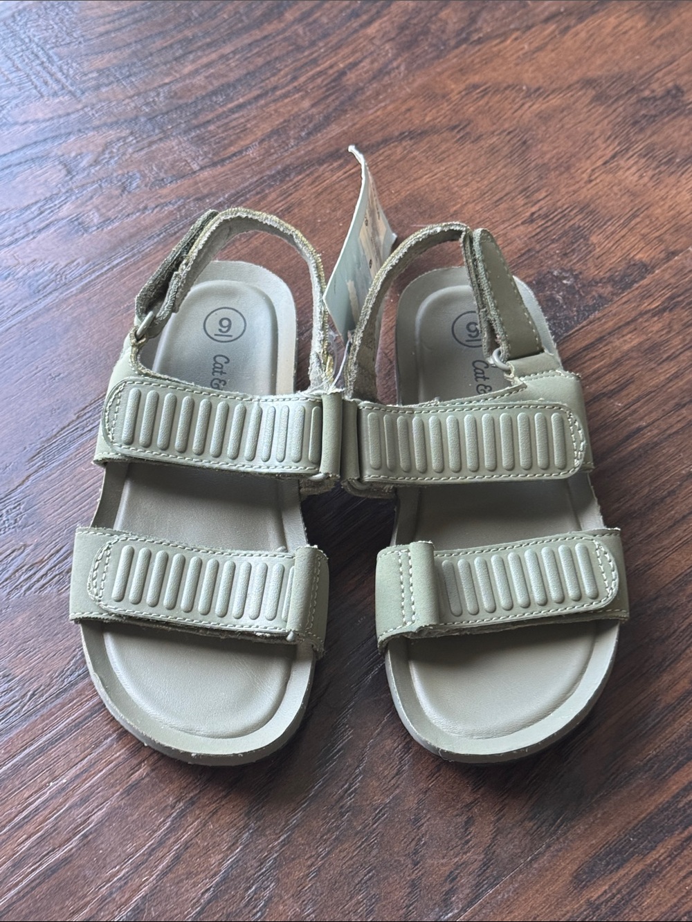 Cat & Jack Olive Sport Sandals with Adjustable Straps